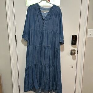 Chico’s lightweight denim tiered dress- Chico ‘s size 3/ US size 16
